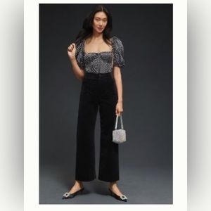 Cropped wide leg corduroy pants, Anthropologie